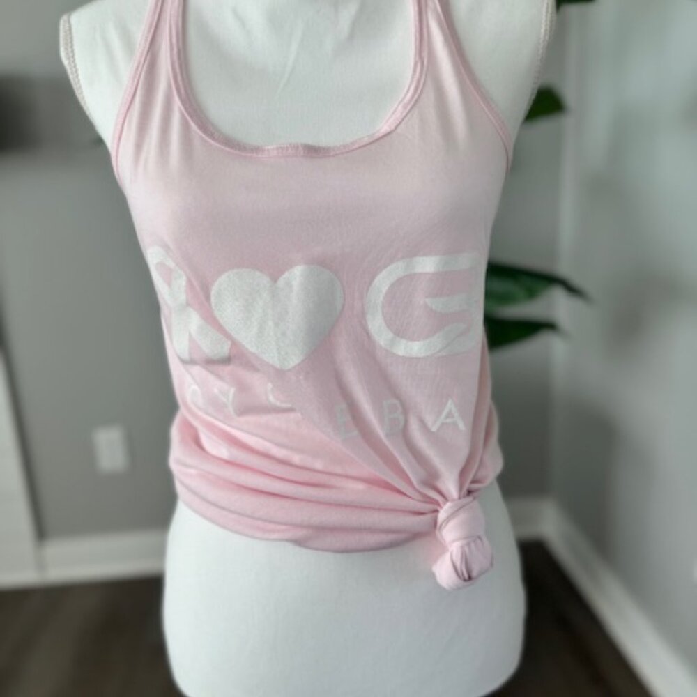 NEW CycleBar Ladies Pink Ribbon Tanktop & FREE Koozie